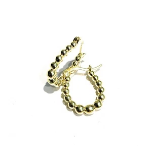 Orecchini Cerchietto in Argento Sterling 925 con Lavorazione Pallinata - Imagen 1 de 3