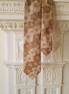 CORBATA DE FLORES DE PENROSE LONDON - ORO / BRONCE / AZUL. Modelo: CUCO. F - Imagen 1 de 12