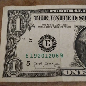 Dec 08 1920 Birthday Date Note Fancy Serial Number One Dollar Bill 12 08 1920 - Picture 1 of 6