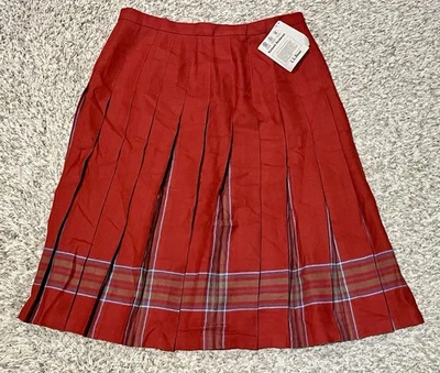 NWT Vintage L.L. Bean 100% Scottish Wool Plaid Skirt Womens Size 18P - Image 1 of 4