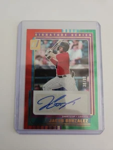 2025 Donruss #SG-JGZ Jacob Gonzalez Signature Series Auto Red/Green Laser 38/99 - Picture 1 of 3