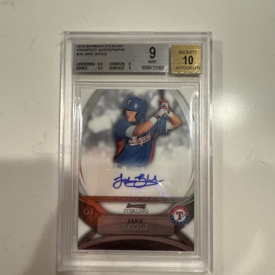 2010 Bowman Sterling Auto RC Jake Skole BGS 9 Mint - Image 1 of 1