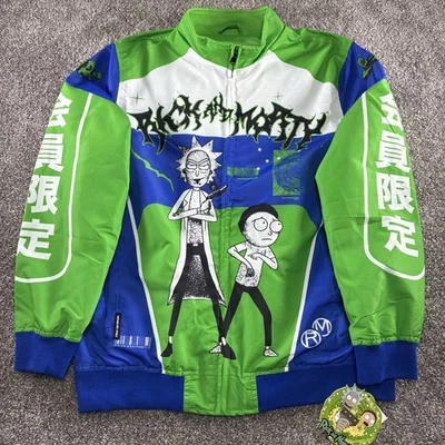Members Only Rick and Morty Multi-Verse Varsity Jacket Blue Size L - Image 1 of 4
