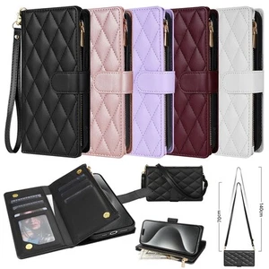 Luxury Leather Wallet Case with Strap For Google Pixel 6a 7 7a 8a 8 9 Pro XL 9a - Picture 1 of 42