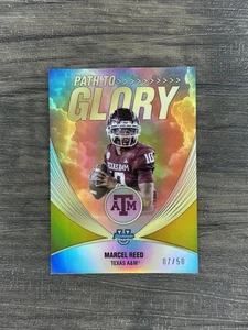 2025 Bowman U Chrome Path To Glory Gold Refractor Marcel Reed #/50, Texas A&M - Bild 1 von 2