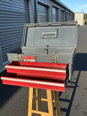 Stack On Tool Box Chest With 2 Metal Steel Drawers 22” FREE SHIPPING - Image 1 of 4