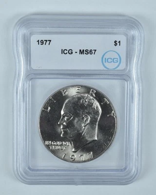 1977 Eisenhower $1 MS67 ICG - Image 1 of 4