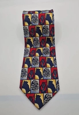 Corbata Viva 100% Seda | Geométrica Amarilla y Gris | Diseño Moderno | Ancho Regular Foto 1 de 4