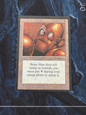 Brass Man MTG Arabian Nights Uncommon Artifact Creature LP Vintage - Image 1 of 2