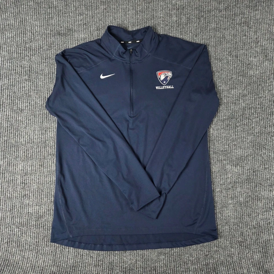 Pullover Nike Dri Fit Voleibol Cuarto Cremallera Manga Larga Para Mujer L Azul Marino Foto 1 de 4