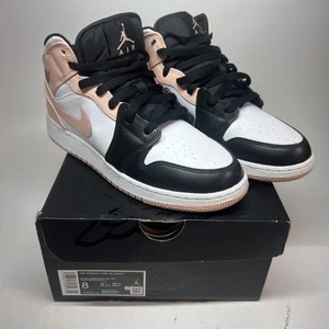 Nike Air Jordan 1 Mid Black/White/Pink 7Y/8,5 Damen Neuwertig - Bild 1 von 12