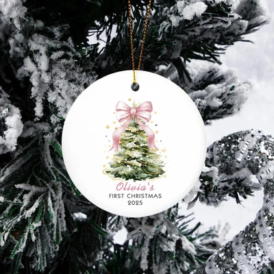 Personalisierter Babys erster Weihnachtsschmuck 2025, Babys erstes Weihnachten 2025 - Bild 1 von 4