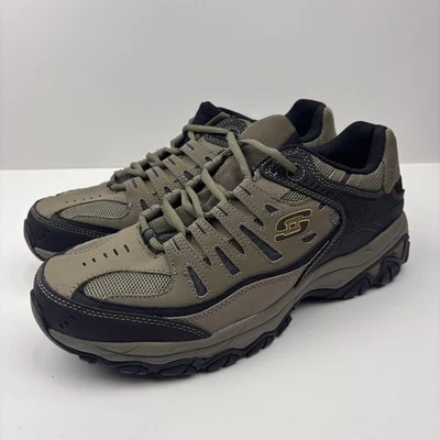 Skechers After Burn M. Fit Ridgeburn Men Sz 10.5 Trail Walking Shoes Taupe Black - Image 1 of 4