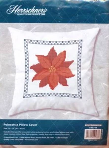 HERRSCHNERS POINSETTIA PILLOW COVER KIT 16"X16" - Picture 1 of 2