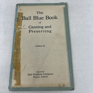 Ball Blue Book of Canning Preserving Edition K Softcover Vintage - Imagen 1 de 10