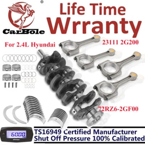 G4KJ 2.4L Engine Crankshaft +4X Rods + Piston Kit For Hyundai Sonata Kia Optima - Picture 1 of 13