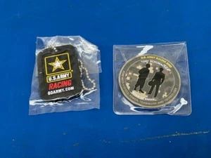 NOS Tony Schumacher US Army Top Fuel NHRA Drag Racing Challenge Coin & Dog Tag - Picture 1 of 5