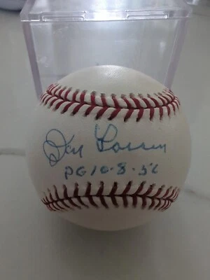 Signed Don Larsen Baseball PG10-8-52 In Case Ships Free #3 - Image 1 of 4