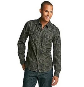 Neu mit Etikett: Guess Dillon L/S Military Camo Shirt in Willow Green Gr: S - Bild 1 von 6