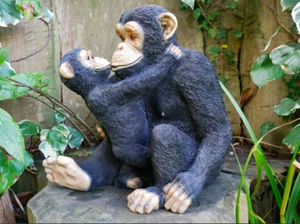 Monkey With Baby Garden Home Figurine Ornament Statue Sculptures Resin - Picture 1 of 6