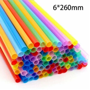 100-500x Pajitas de plástico de colores para fiesta boda 260 mm pajita recta - Imagen 1 de 10