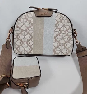 Bandolera Domo Mediana Addy Rayas Jacquard Flor Pala Nueva Sin Etiquetas - Imagen 1 de 14