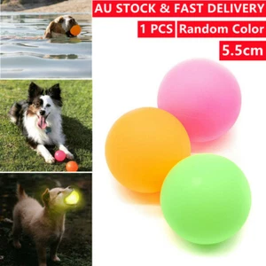 Pet Puppy Toys Dog Interactive Training Toy Rubber Teething Fetch Ball Bright AU - Picture 1 of 9