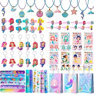 INBOXXARTY 84 Pcs Little Mermaid Party Favors Gift Bag fillers Girls Mermaid Party Supplies