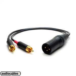1,3m Ne... Par Cables De Interconexion Rca Macho A Macho 1,3m Ne... Par Cables De Interconexion Rca Macho A Macho