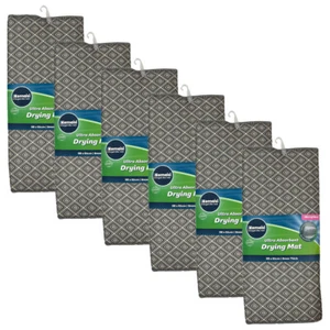 6x kemasi Kitchen Dishwashing Sink Drying Mat Microfibre Home Cleaning Assorted - Picture 1 of 3
