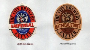 Beer Labels UK - The City Brewery - Exeter - 2 different #101 - Picture 1 of 1