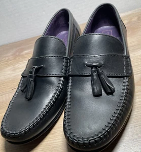 Ted Baker London Men's Black Leather Loafer SIMBAA w/Tassels Dress Shoes Sz 7 US - Picture 1 of 6