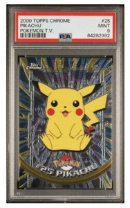 2000 Pokemon TV Topps Chrome Pikachu PSA 9 #25 RARE LOW POP