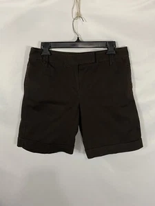 Larry Levine Womens Size 10 Brown High-Rise Cuffed Chino Shorts - Picture 1 of 4