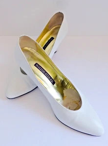 Walter Steiger Heels Vintage White Leather Classic Pumps Size 8.5 B Retail $495 - Picture 1 of 8