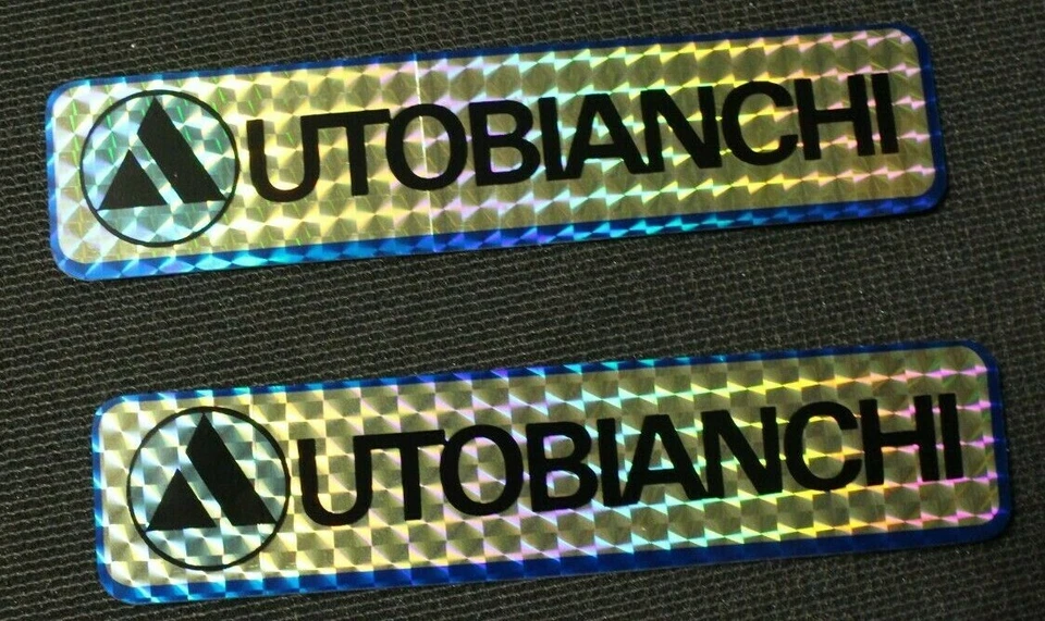 adesivo mm 31x158 prismatico con logo e scritta AUTOBIANCHI - Imagen 1 de 1