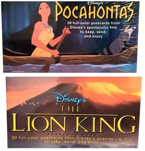 2 Disney Postcard Books Pocahontas & Lion King 30 Postcards Each Book NEW SEALED - Picture 1 of 12