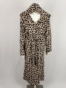 Womens Soft Peach Black Animal Hooded Robe Super Soft Plush Warm Spa Bathrobe - Picture 1 of 7