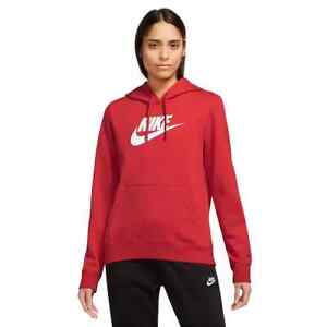 Nike Sportswear Women's Size L Red Kangaroo Pocket Fleece Hoodie