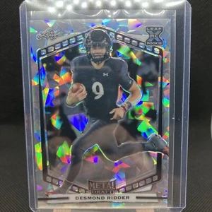 Desmond Ridder 2022 Leaf Metal Rookie Silver Cracked Ice Football Card B-DR1 - Picture 1 of 2