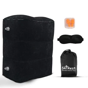Inflatable Foot Rest Pillow for Airplane Travel - Adjustable Leg Rest for Lon... - Picture 1 of 8