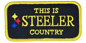 PITTSBURGH STEELERS THIS IS STEELER COUNTRY FOOTBALL LOGO IRON ON SPORTS PATCH - Picture 1 of 2