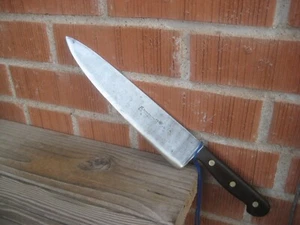 Cuchillo de chef vintage de 10" de la década de 1930 ** GUSTAV EMILERN *** XL de carbono ALEMANIA - Imagen 1 de 10