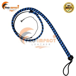 Real Leather Heavy Duty 04 Feet 12 Plaits Braided Whip Handmade Snake Bullwhip - Picture 1 of 8