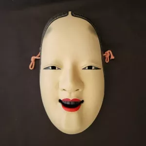 Máscara japonesa vintage Noh "KO-OMOTE" cara de joven dama máscara Kagura muy buena #2 - Imagen 1 de 12