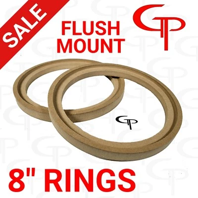 Flush Mount 8 inch Speaker Rings MDF GP Car Audio Mounting Spacer (PAIR)