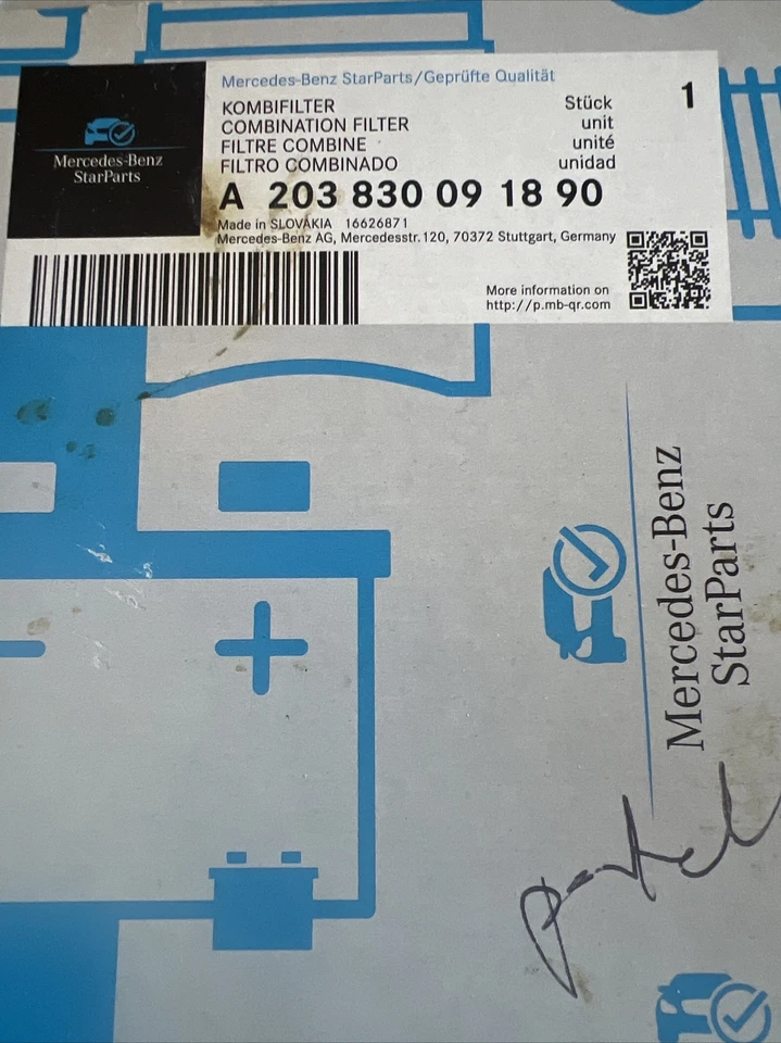Mercedes Benz OEM 203 830 09 18 Combination Filter  - Image 1 of 1