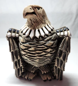 Artesania Rinconada Majestic American Eagle Uruguay Folk Art Clay Figurine 4.5”T - Picture 1 of 5