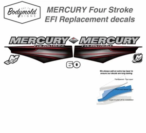 Mercury 60hp 2013+ Four Stroke EFI replacement decals - Picture 1 of 1