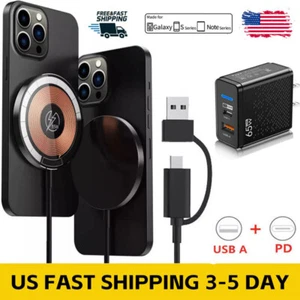 Mag safe Wireless Charger Magnetic Fast Charger For Samsung S25 S24 FE S23 Ultra - Picture 1 of 20